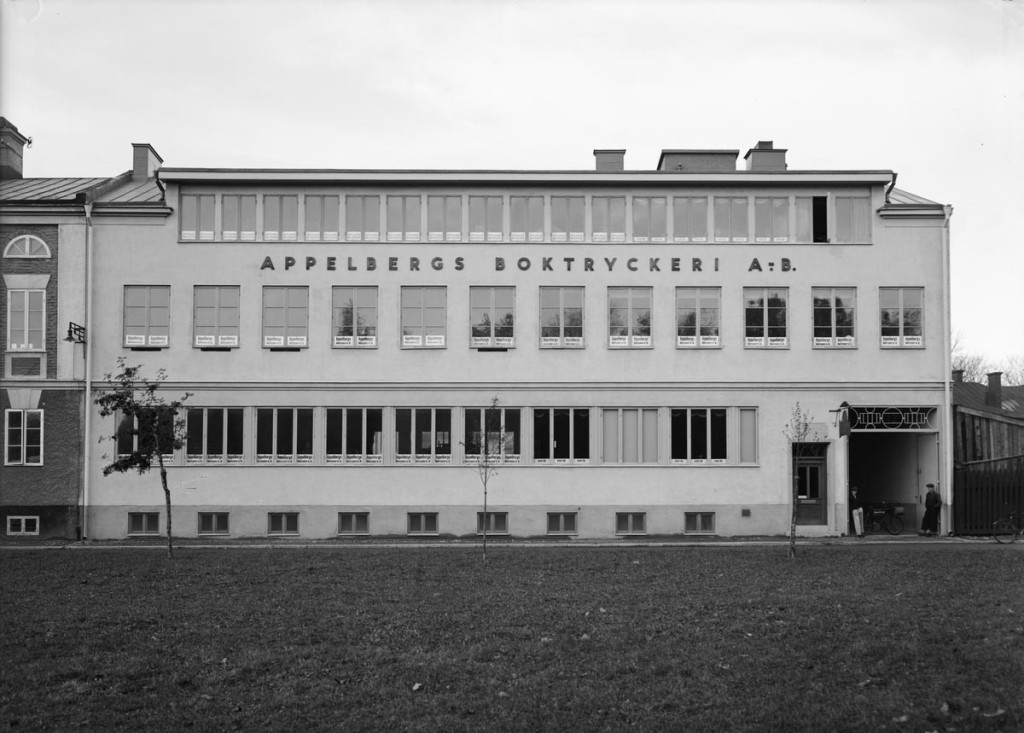 Tryckeriet på Eddagatan år 1936. Foto P Sandberg. Upplandsmuseets saml.