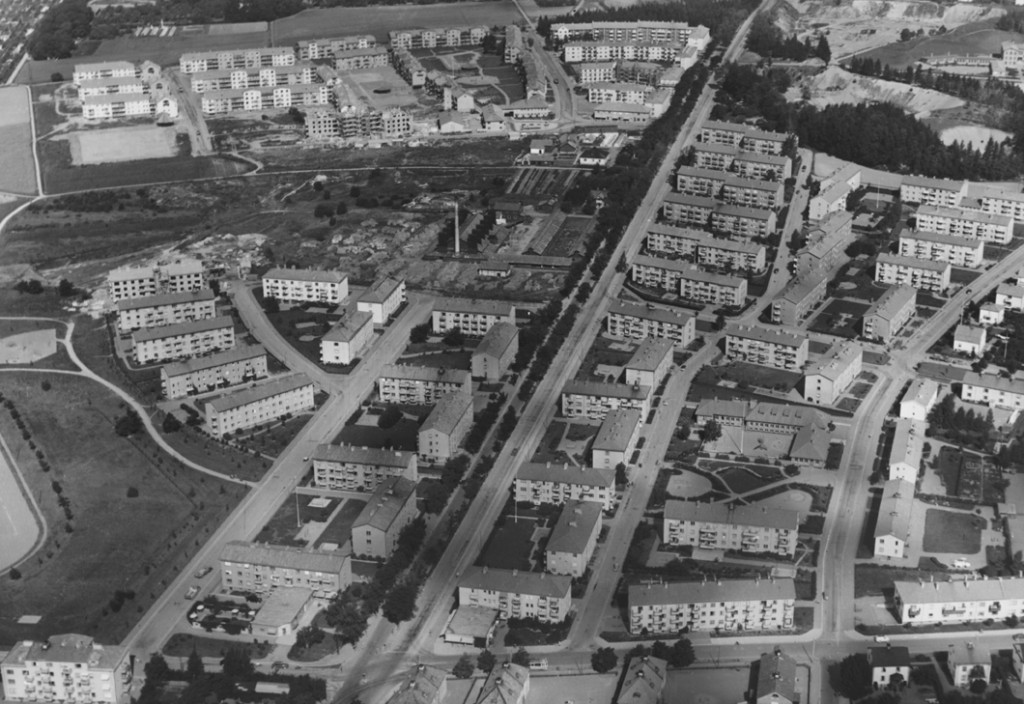 Norra Svartbäcken med tegelbruket år 1950.