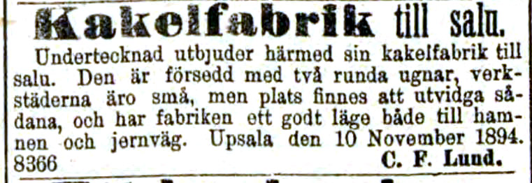 lund till salu Upsala 1884-11-15